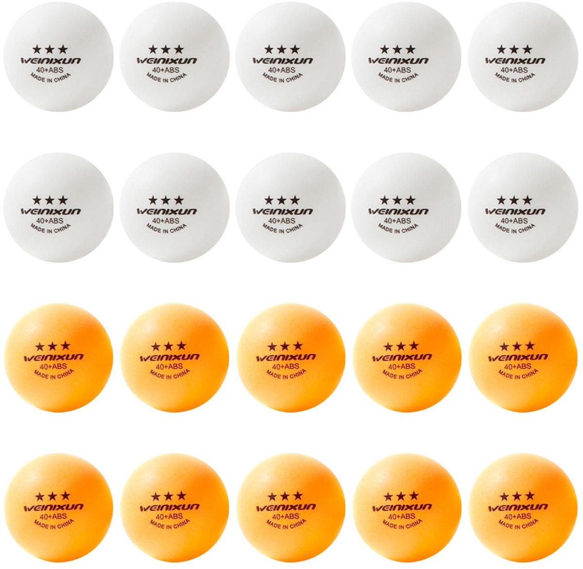 Dailygoods - Set van 20 Kleurrijke Tafeltennisballen voor Buitenshuis