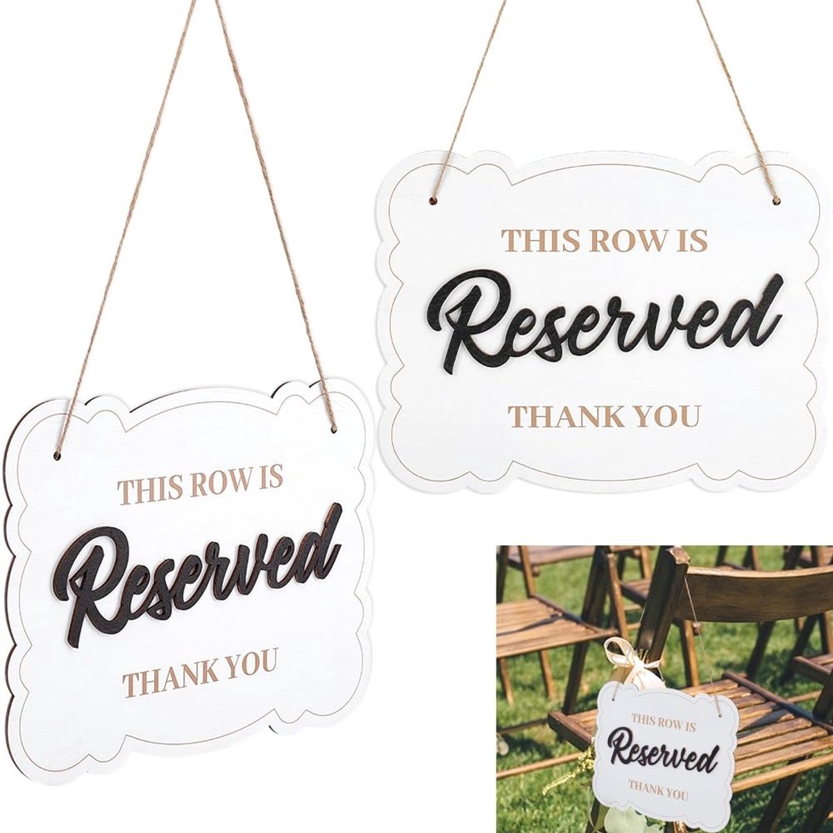 Dailygoods - 2 Stuks Gereserveerde Zitborden voor Bruiloft en Feest