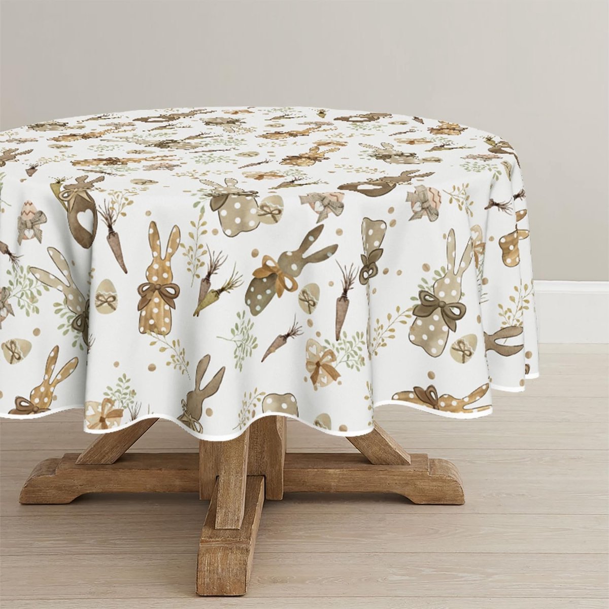 Dailygoods - Tafelkleed met Hazen en Wortelen, Rond 120 cm