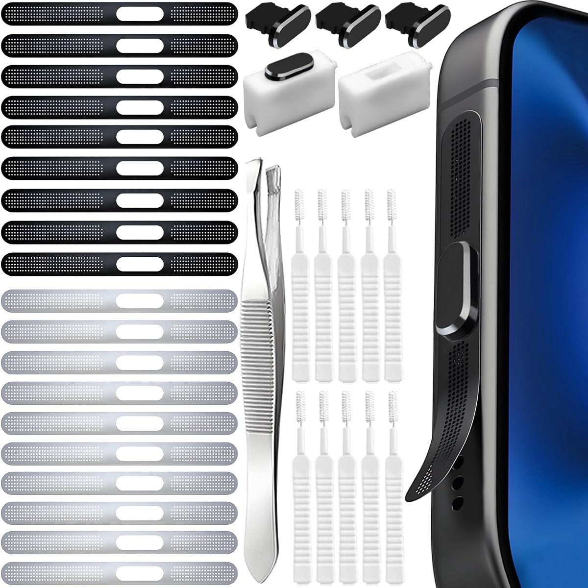 Dailygoods - 20 Stuks Stofdichte Netstickers voor Telefoons