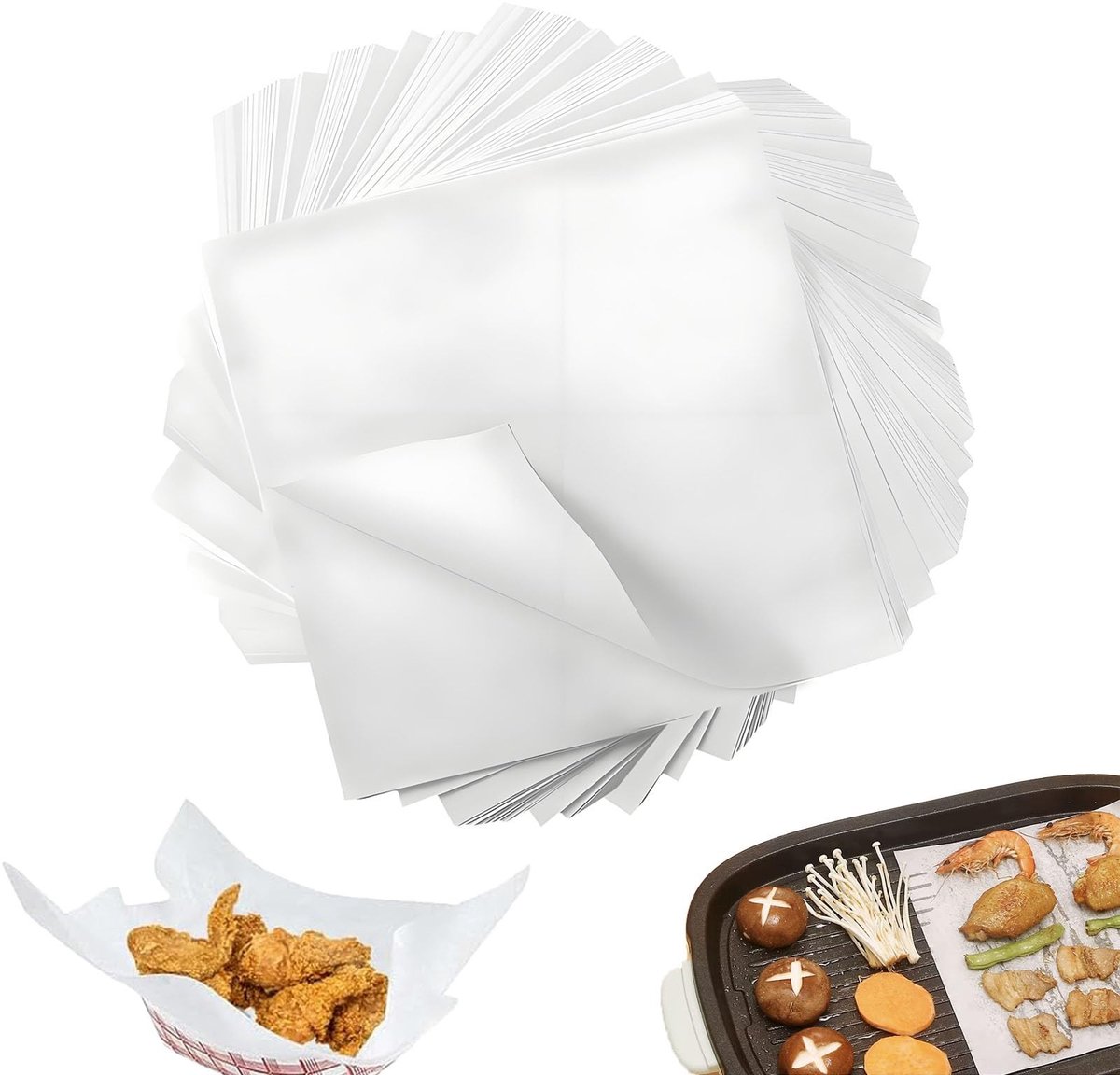 Dailygoods - 100 Vellen Antiaanbaklaag Boterbroodpapier 22 x 22 cm
