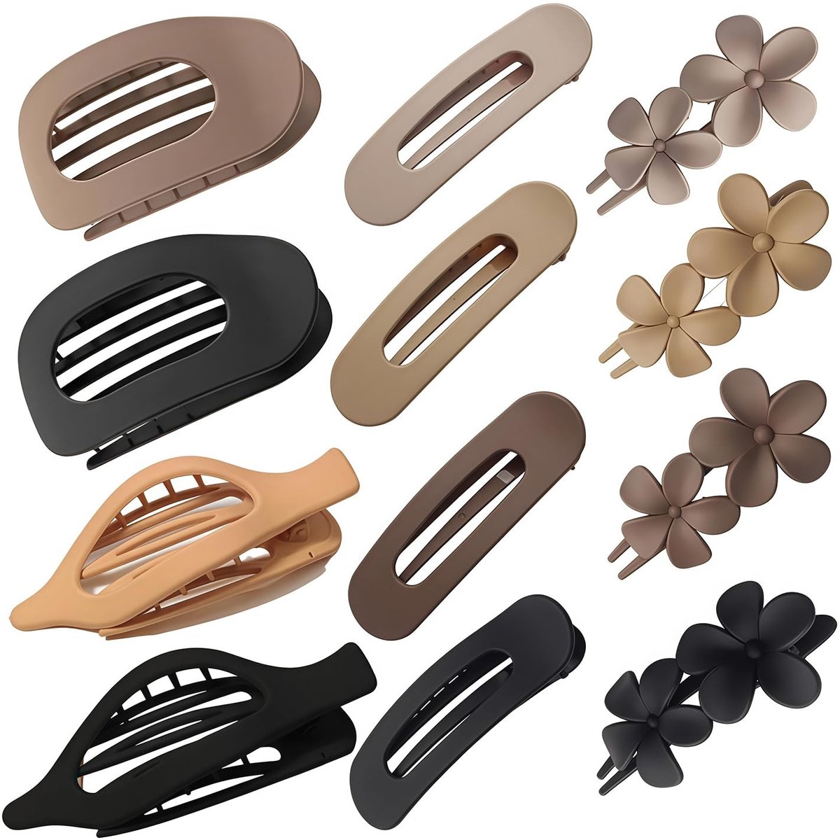 Dailygoods - Set van 12 Antislip Haarspeldjes voor Dames in 4 Stijlen