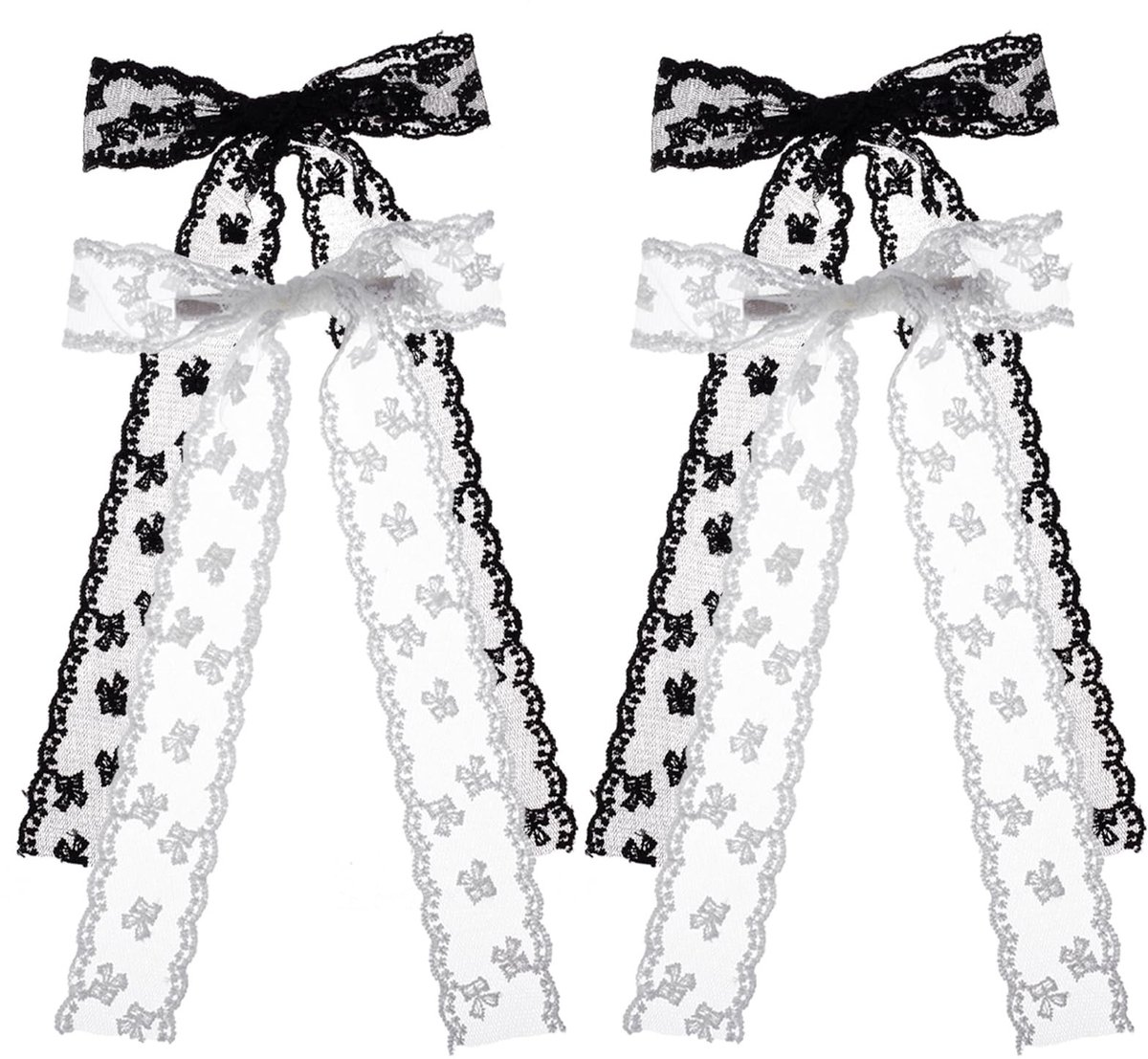Dailygoods - Set van 4 Grote Kanten Haarclips met Kwastjes voor Vrouwen