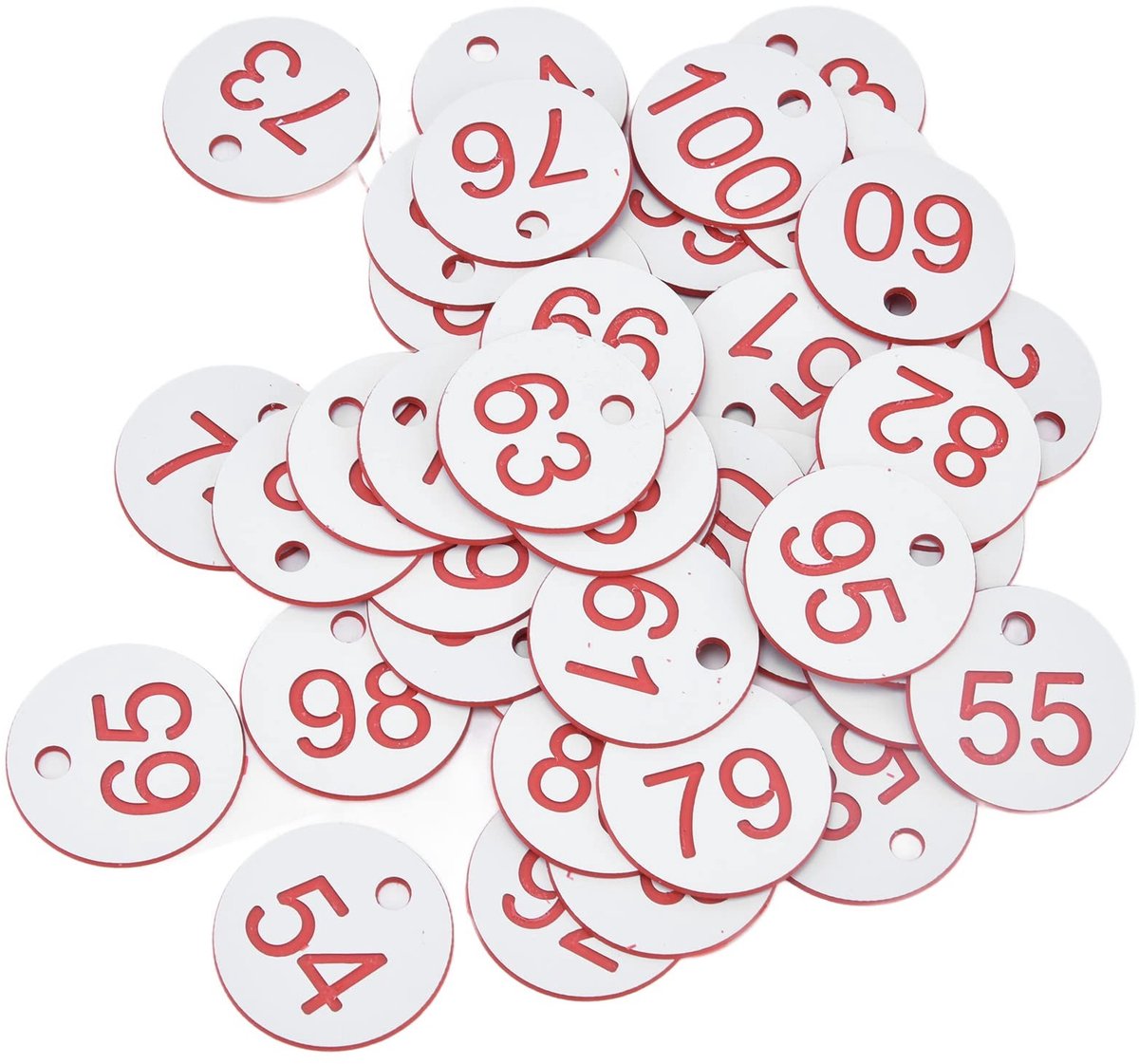 Dailygoods - Innovra - Dailygoods - Dailygoody - Bijenkorf Tags - Genummerde Teken Labels - Duurzaam ABS - 50 Stuks - Bijenteelt Benodigdheden - Geschikt voor Vee - Ronde Labels