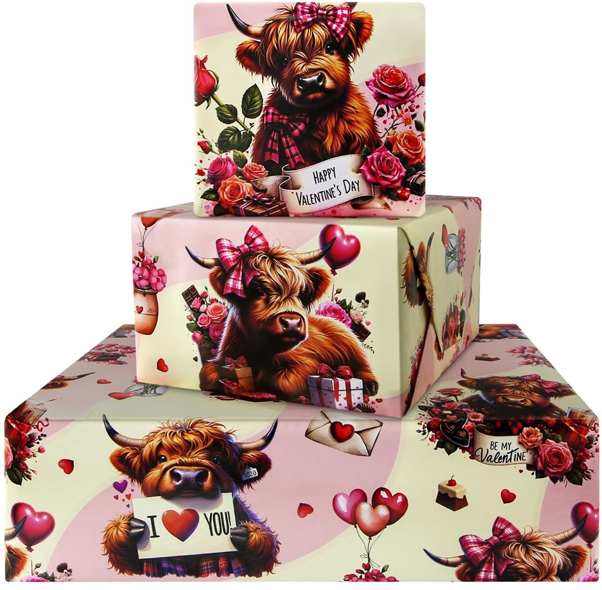 Dailygoods - Valentijnsdag Inpakpapier met Yak Thema