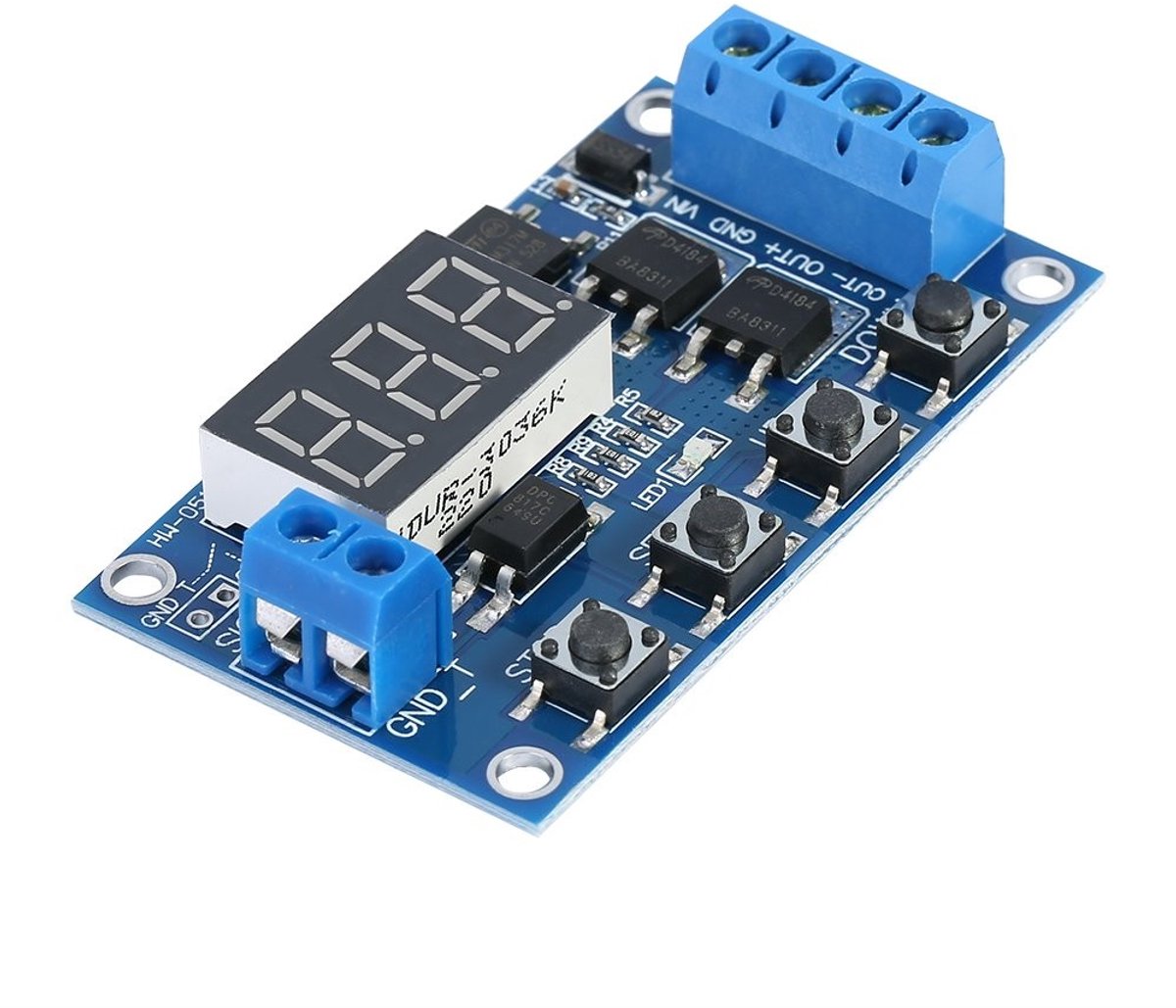 Dailygoods - Dailygoody - Dual-MOS Relay Module - Timer Module met LED Display - 5-36V - 15A - Voor Automatisering - Geschikt voor Diverse Apparaten