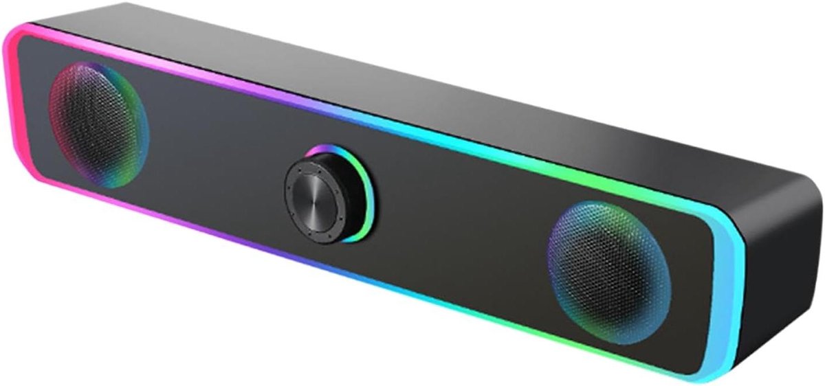 Tafelluidspreker - Desktop speaker - Muziek luisteren - 35 mm audio jack - 32 cm lengte - Zwart