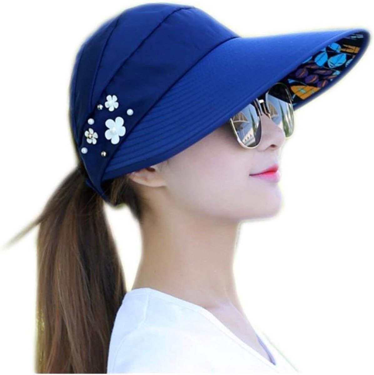 Zonnehoed Dames - Vissershoed - Zomerse Bescherming - Modieus Ontwerp - Eén Maat - Blauw