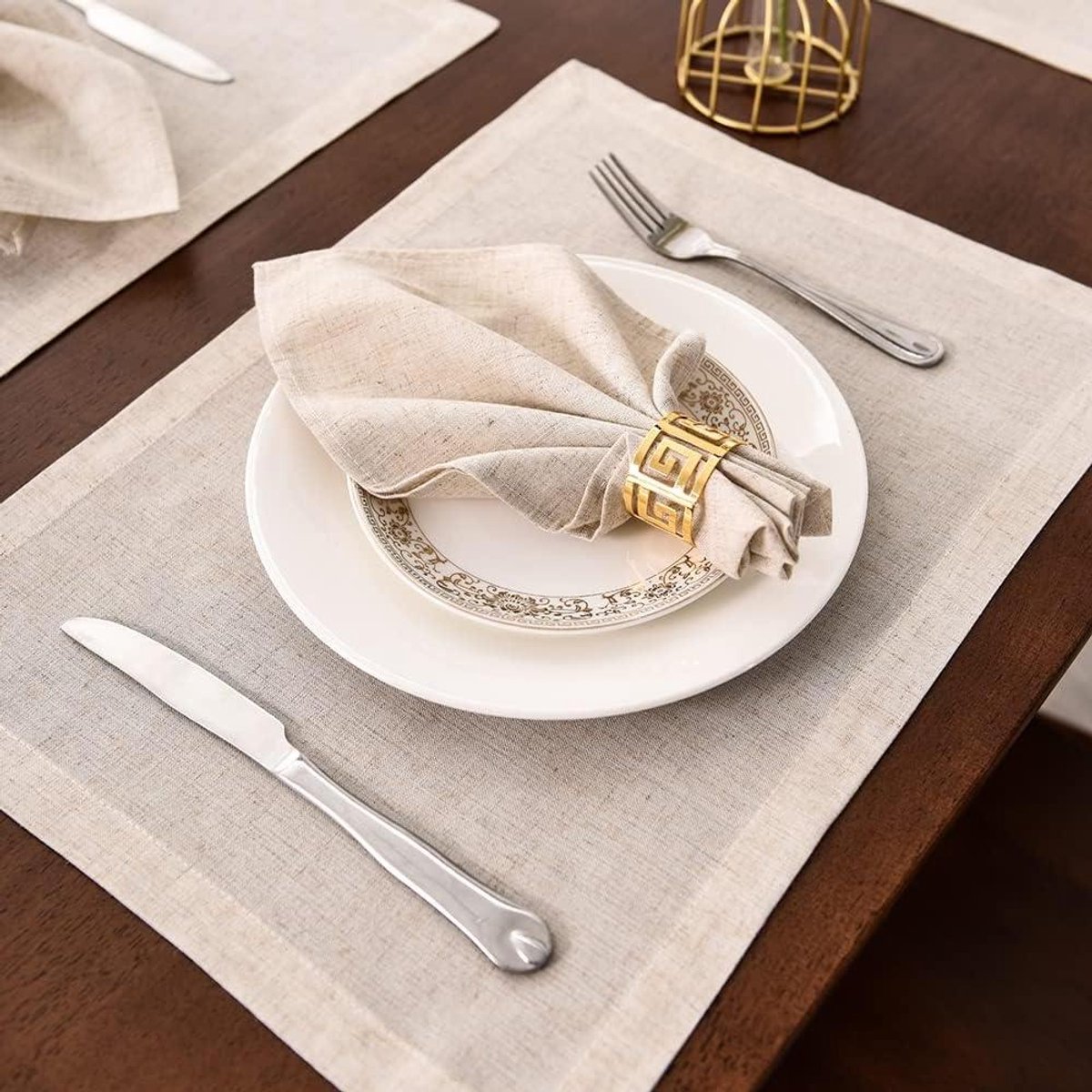 Linnen Servetten - Diner Servetten - Tafel Dekken - Natuurlijk Linnen Katoen - 27x27cm - Grijs