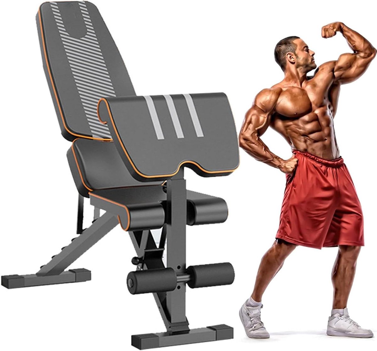 Verstelbare Trainingsbank - Fitness Bank - Kracht Training - 660 LBS Draagvermogen - Inklapbaar Ontwerp - Zwart