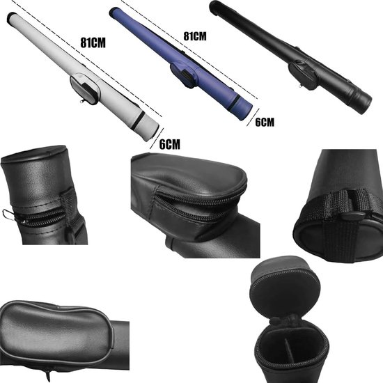 Biljartkeu tas 2/4 gaten zwembad keu koffer snooker club met verdeler biljart zwembad keu stick draagtas biljart koffer accessoires (wit 2 gaten) — afbeelding 2