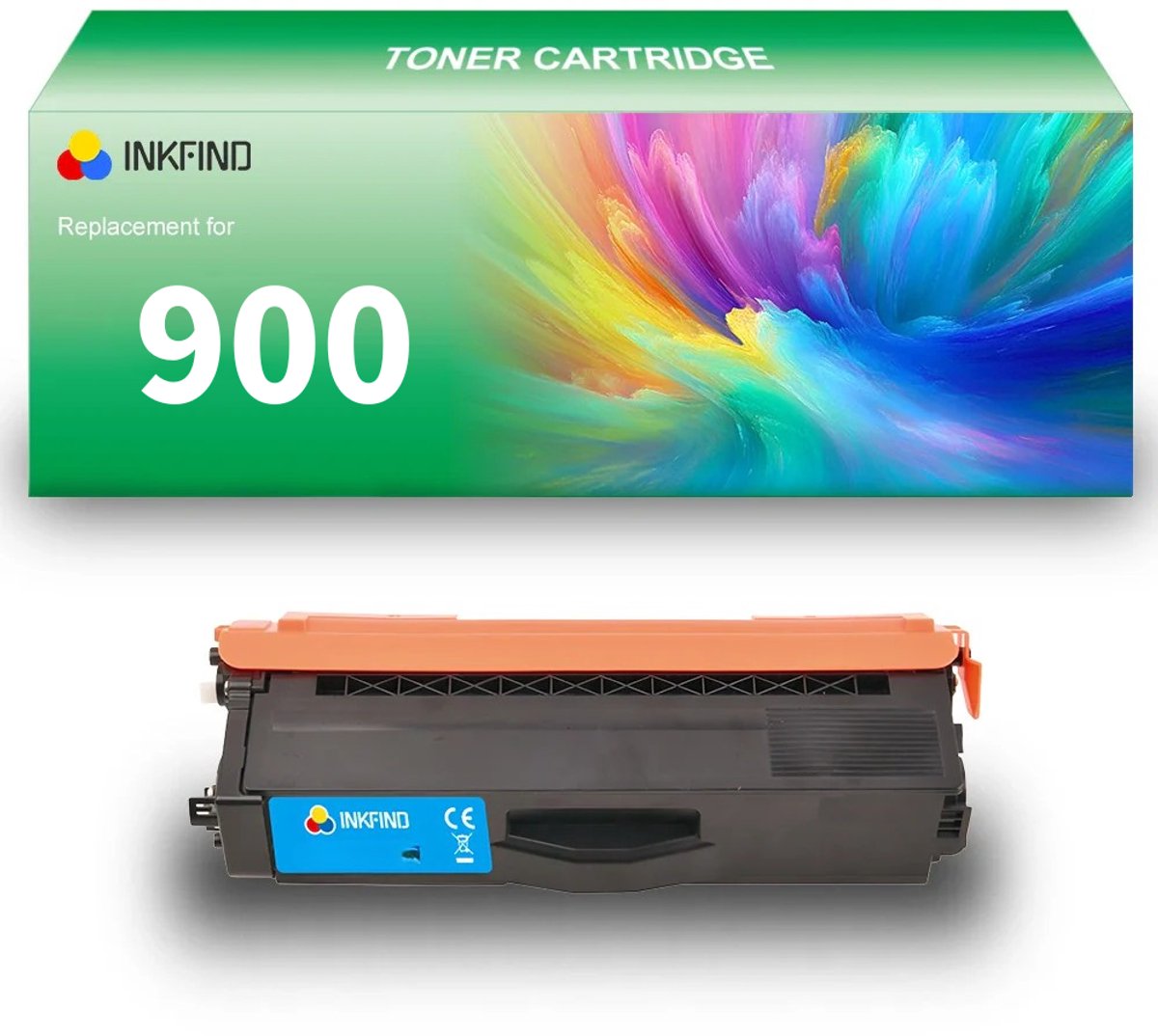 INKFIND TN900 Cyaan tonercartridge compatibel met Brother TN-900 TN900 Cyaan geschikt voor Brother MFC-L9550CDWT,L9200CDWT,L9300CDW - 1-pack Cyaan