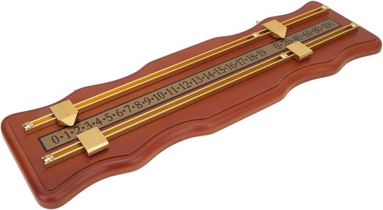 Biljart Scorebord - Scorehouder - Wedstrijd Bijhouden - Golvend Dubbel Spoor - 45 x 14 cm - Bruin — afbeelding 4