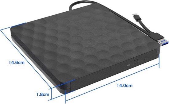 Externe Dvd Brander - Mobiele Recorder - Bestanden Archiveren - Dubbele Interface - 14 cm - Zwart — afbeelding 4
