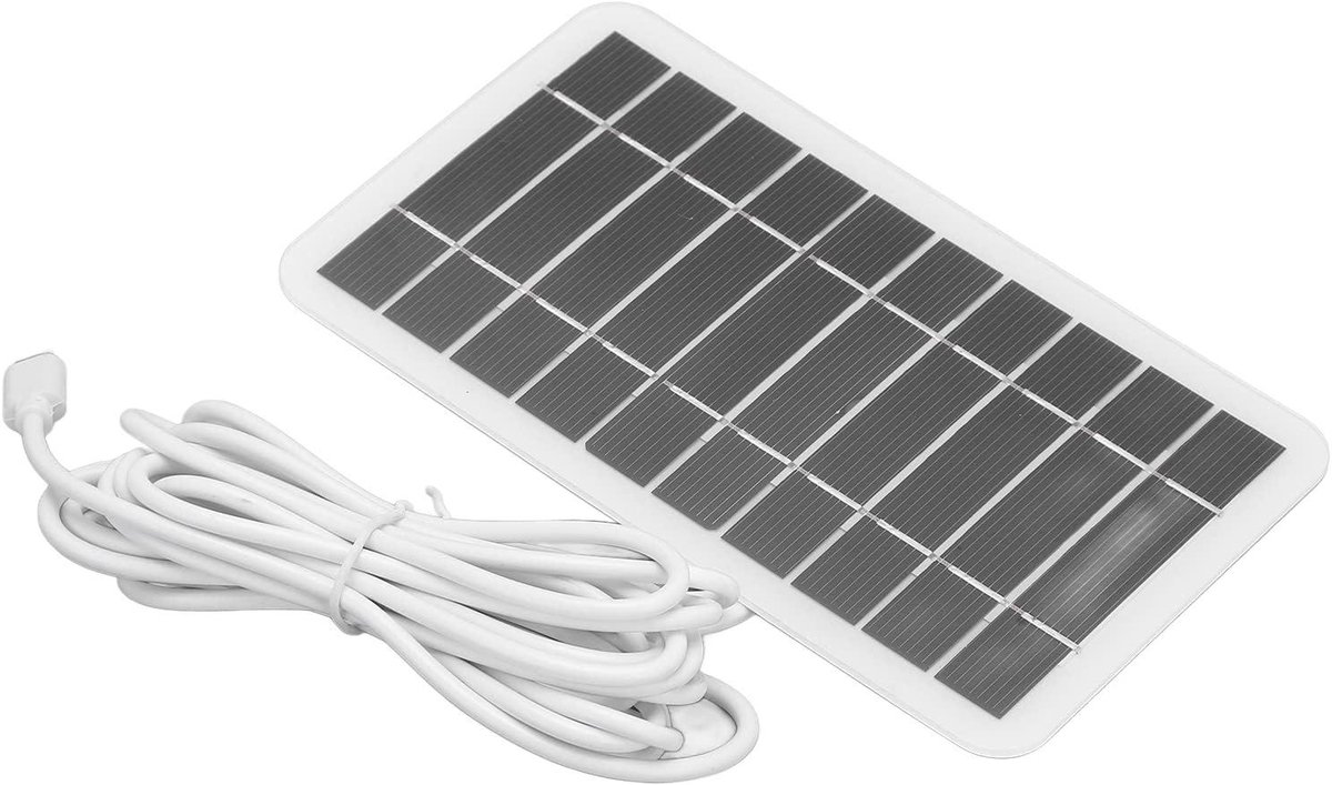 Zonnepaneel Oplader - Draagbare Charger - Noodstroom Opladen - Lichtgewicht Polysilicon - 2 Watt 5 Volt - Zwart