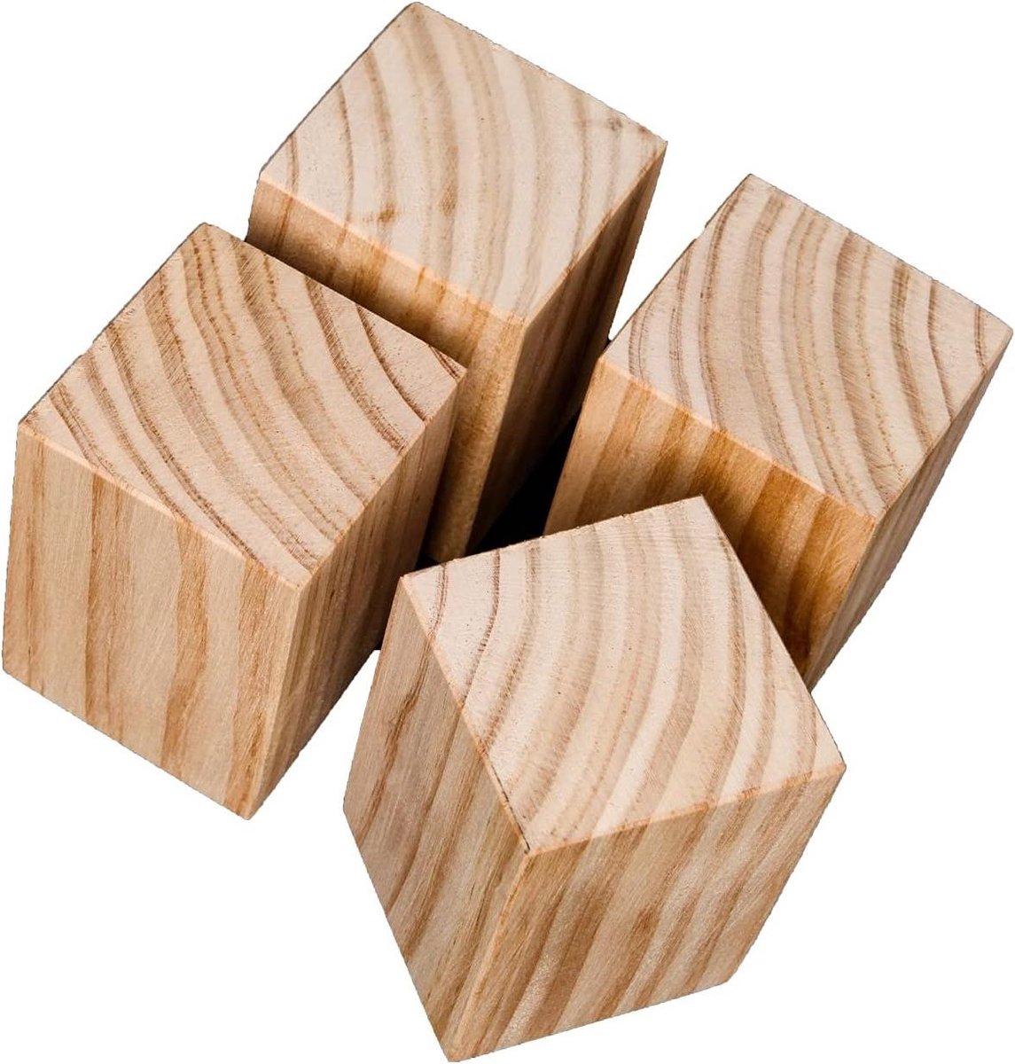 Houten Meubelverhogers - Bedverhogers Sofa - Meubels Verhogen - Stevig Pijn Hout - 5 cm Hoogte - Natuurlijk Hout