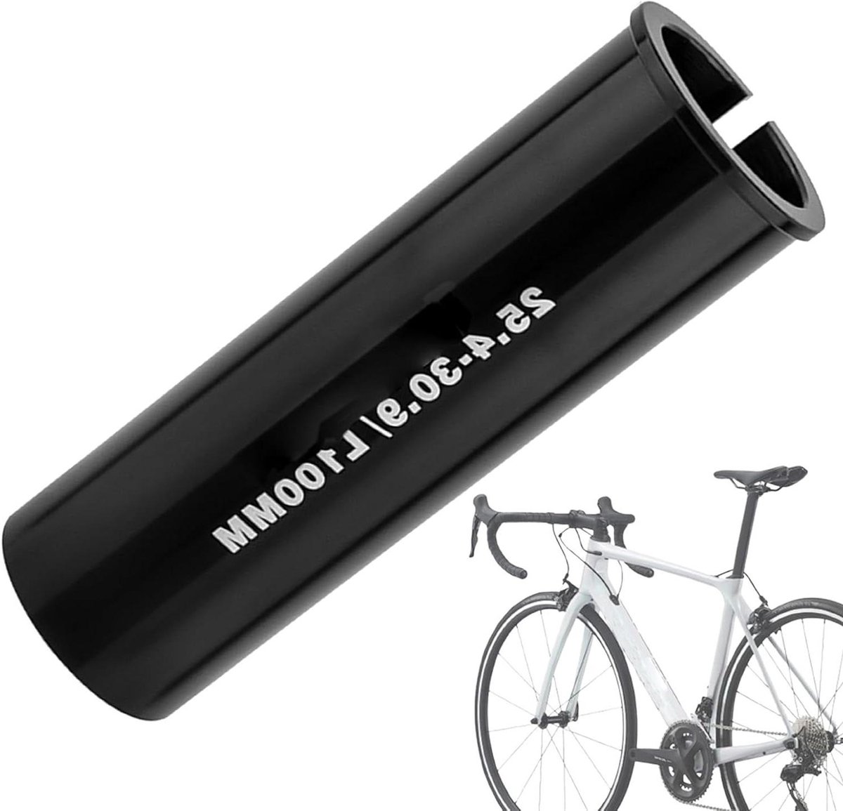 Zadelpenadapter, ombouwhuls voor zadelpen, aluminiumlegering, 100 mm lange zadelpenadapter voor racefiets- en mountainbike-frame, zadelverstelling voor MT