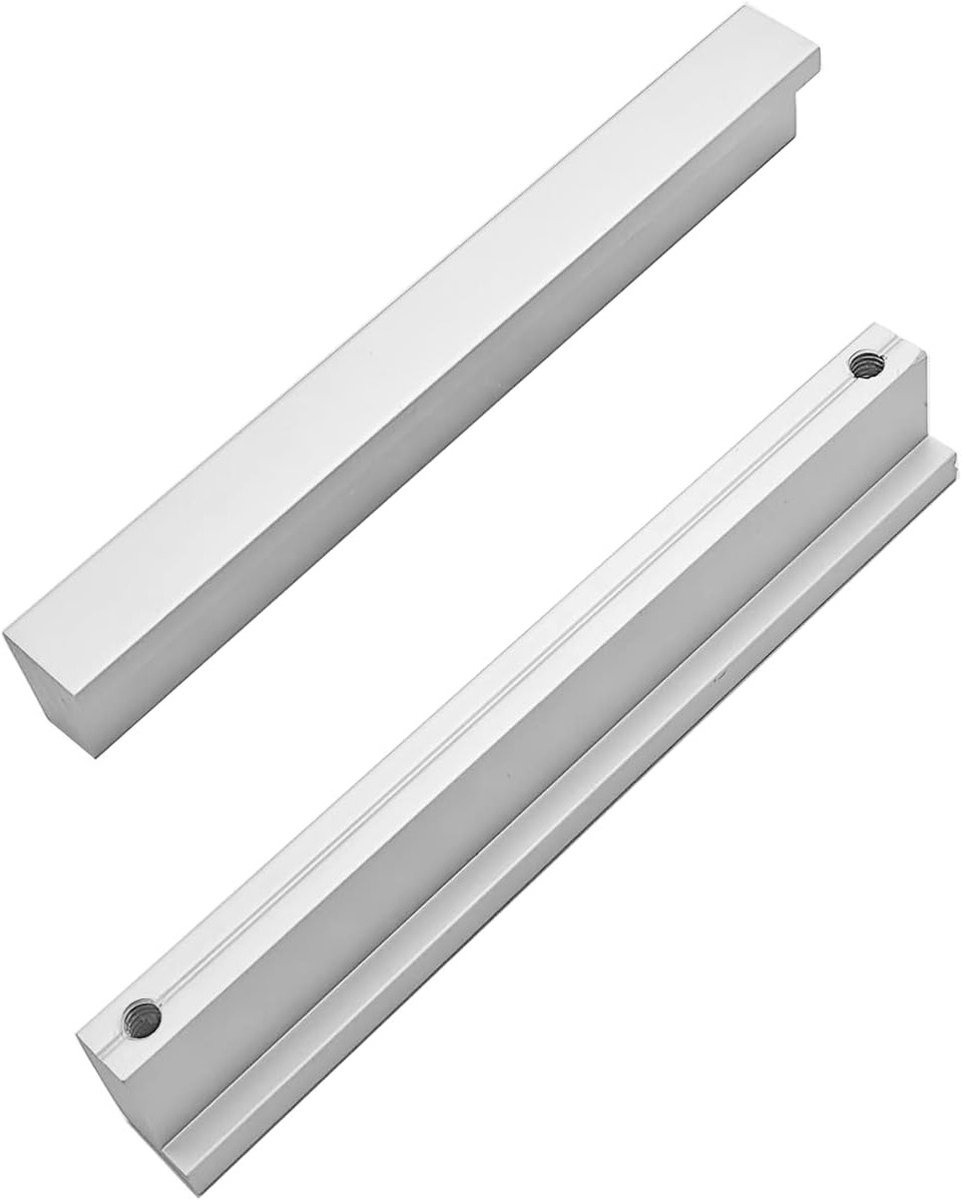 2 Stuks L-vormige 90° Aluminium Handgrepen voor Keuken- en Meubeldeuren, 160mm Gaatje, Zilver, Duurzaam en Modern Design