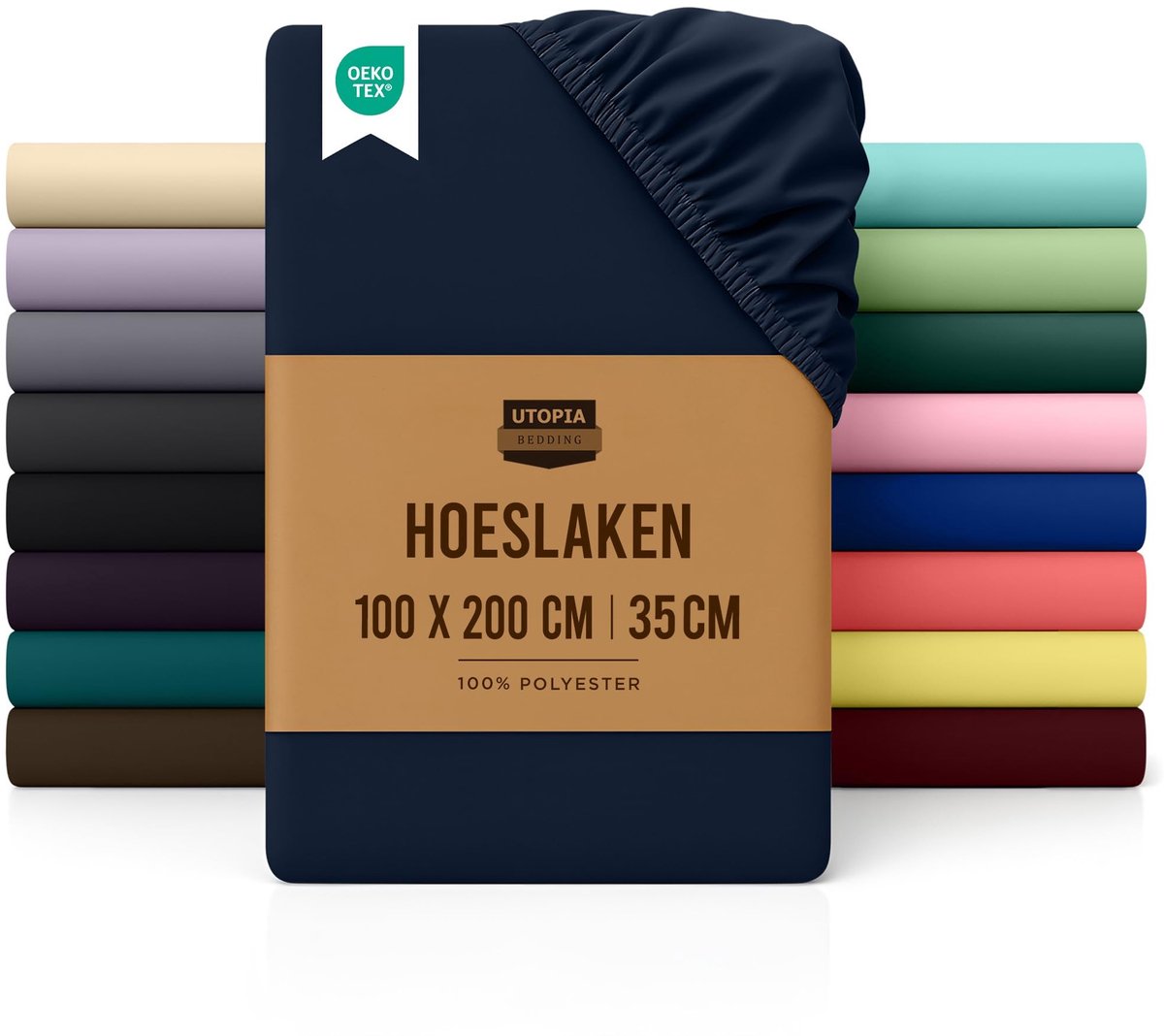 Dailygoods - Dailygoody - Hoeslaken - Dikke matrassen - Geborsteld microvezel - Marineblauw - 100 x 200 cm - 35 cm spanhoogte - Geschikt voor slaapcomfort - Kleur