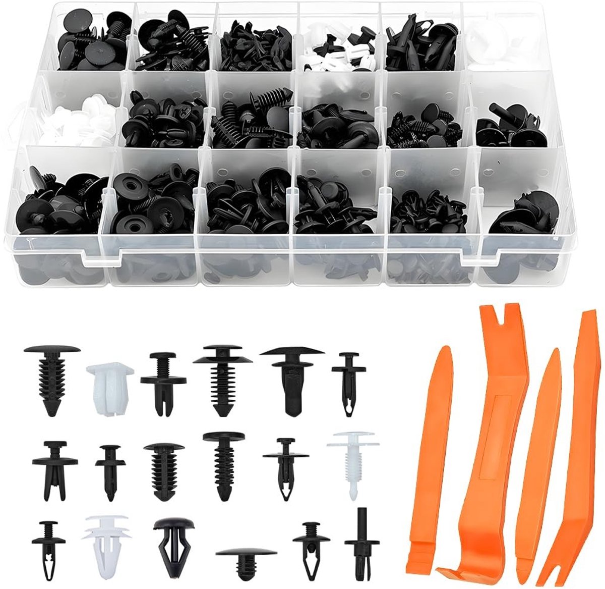 Dailygoods - Dailygoody - Clipbox voor auto - 415 stuks clips - Diverse toepassingen - Meerkleurig - Bevestiging deurbekleding - Voor auto-onderdelen