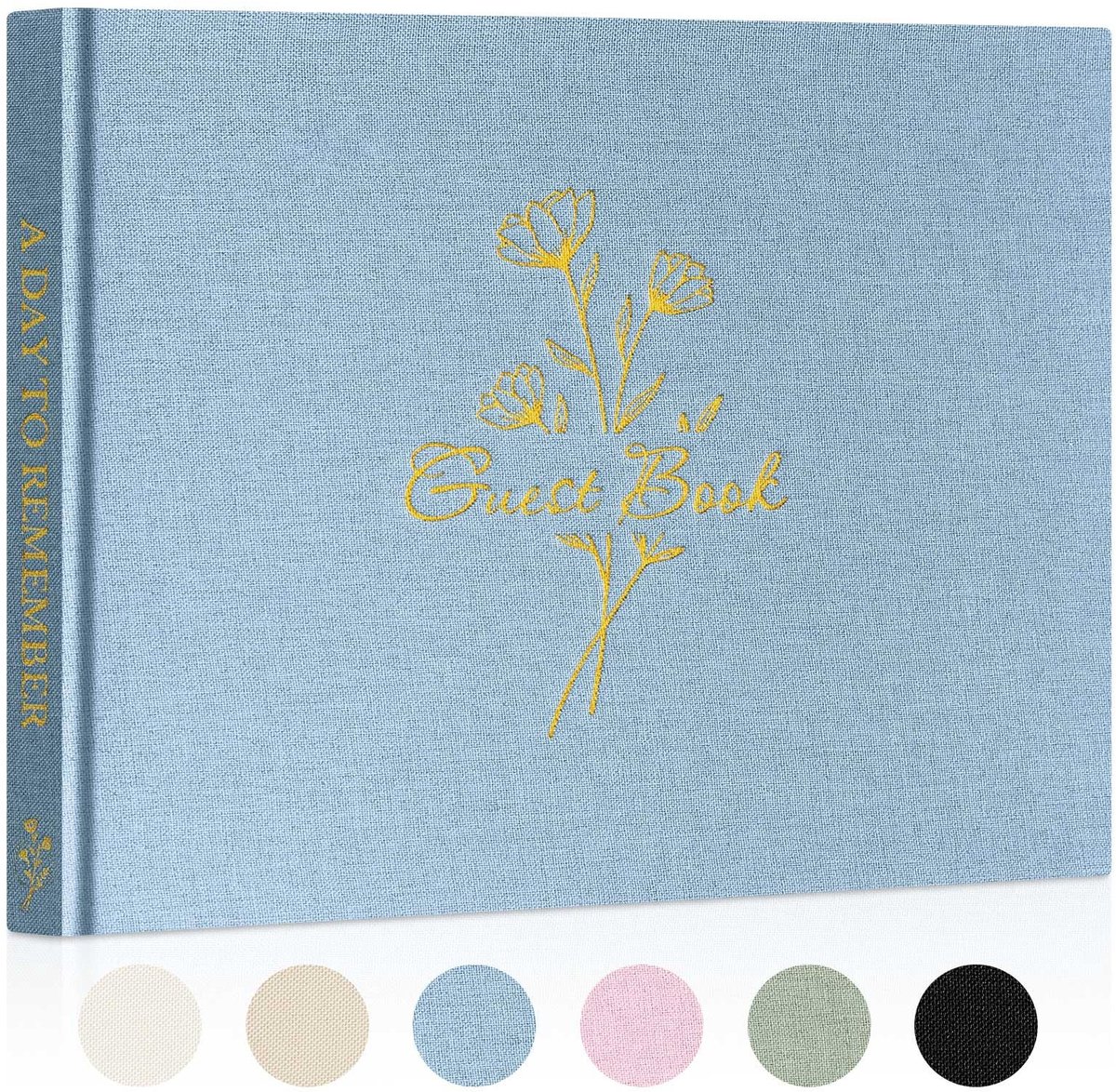 Dailygoods - Dailygoody - Bruiloft gastenboek - Polaroid gastenboek - Elegant linnen hardcover - Blauw - Handtekeningen en foto's - Geschikt voor bruiloft en babys..