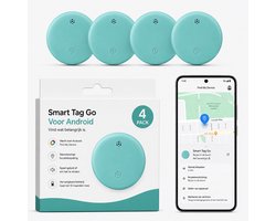Android GPS Tracker – 4 stuks - Family Pack- Real-time Locatie Volgsysteem – Werkt met Google Find My app- Alleen geschikt voor Android telefoons- Gecertificeerd - Batterij Vervangbaar - 24/9 live locatie meekijken - Blauw
