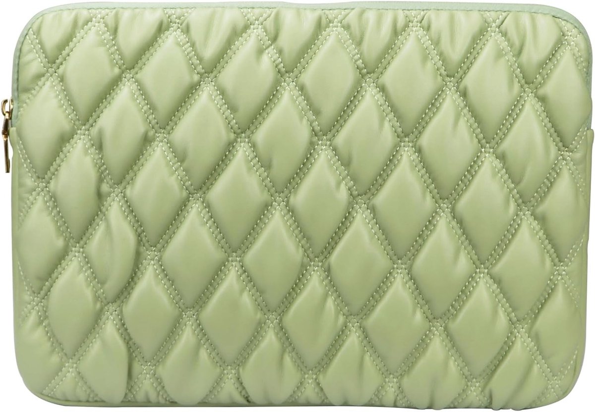 Zachte en Lichtgewicht Laptop Sleeve voor 13-14 Inch Laptops, Beschermende Draagtas met Opbergvak voor Notebooks, Geschikt voor MacBook Air en Pro, Groen, Medium