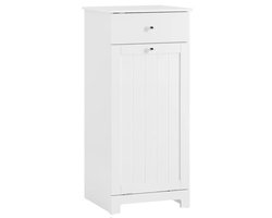 VIEMAE Wasmand - Wasmand meubel - Wasmand met deksel - Wassorteerder - Wasmanden - Meubel wasmand - Met lade - 40x90x38cm - Wit