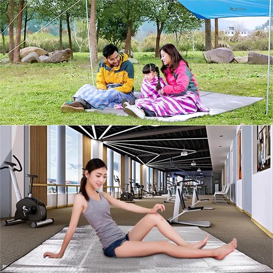Campingmat Aluminium - Picknickdeken Strandmat - Outdoor Avonturen - Waterdicht Isolerend - 200 x 150 cm - Zilver — afbeelding 2
