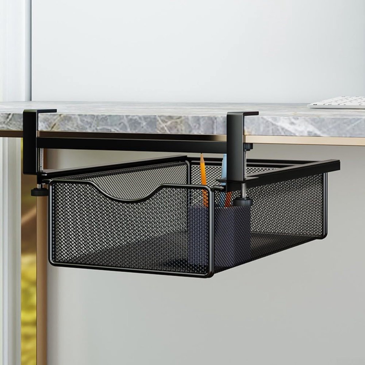 Onderbouw Opbergrek - Lade Mand - Ruimte Optimaliseren - Met Schuiflade - 36 x 30 x 17 cm - Wit