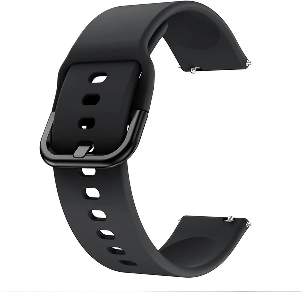 Horlogeband - Reservebandje - Smartwatch Personaliseren - Verstelbare Lengte - 20 mm - Zwart