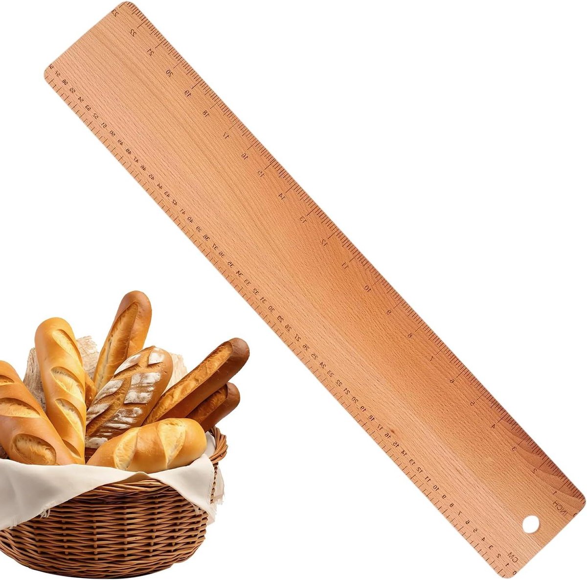 Houten Schep - Deeg Plank - Brood Bakken - Met Maatindicaties - 58 cm - Houtkleur