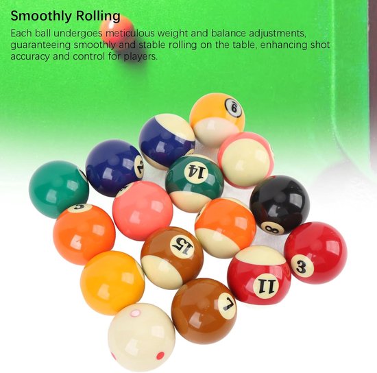 Biljart Ballen Set - Pool Ballen - Spel Spelen - Professionele Hars Kwaliteit - 57.2 mm Standaard - Meerdere Kleuren — afbeelding 3