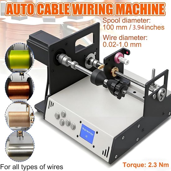 Automatische Wikkelmachine - Spoel Winder - Precisie Wikkelen - Instelbare Snelheid - 23 Nm Koppel - Grijs — afbeelding 2