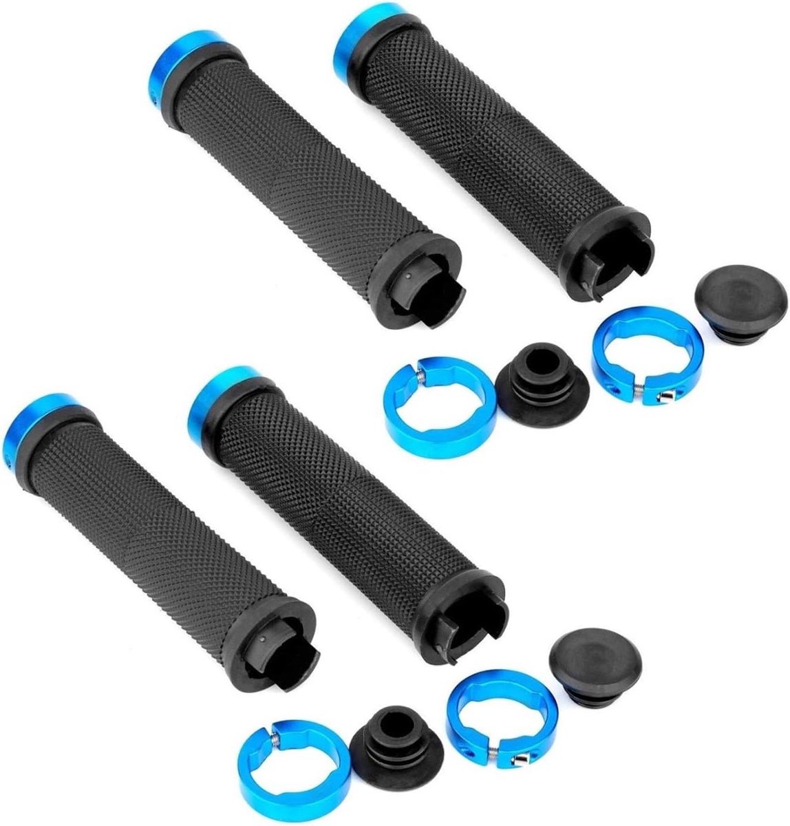 Fietsstuurgrepen Set - Ergonomische Handvatten - Comfortabel Fietsen - Antislip Rubber - 22 mm Diameter - Blauw Zwart