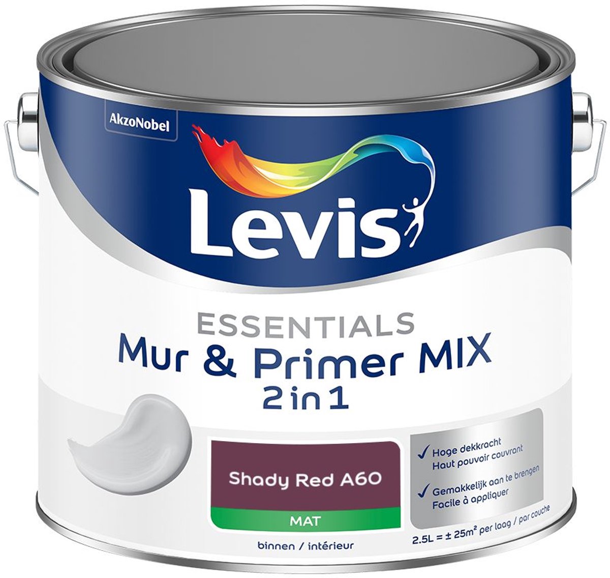 Levis - Essentials Mur & Primer Mix - Shady Red A60 - Mengverf - 2,5 L