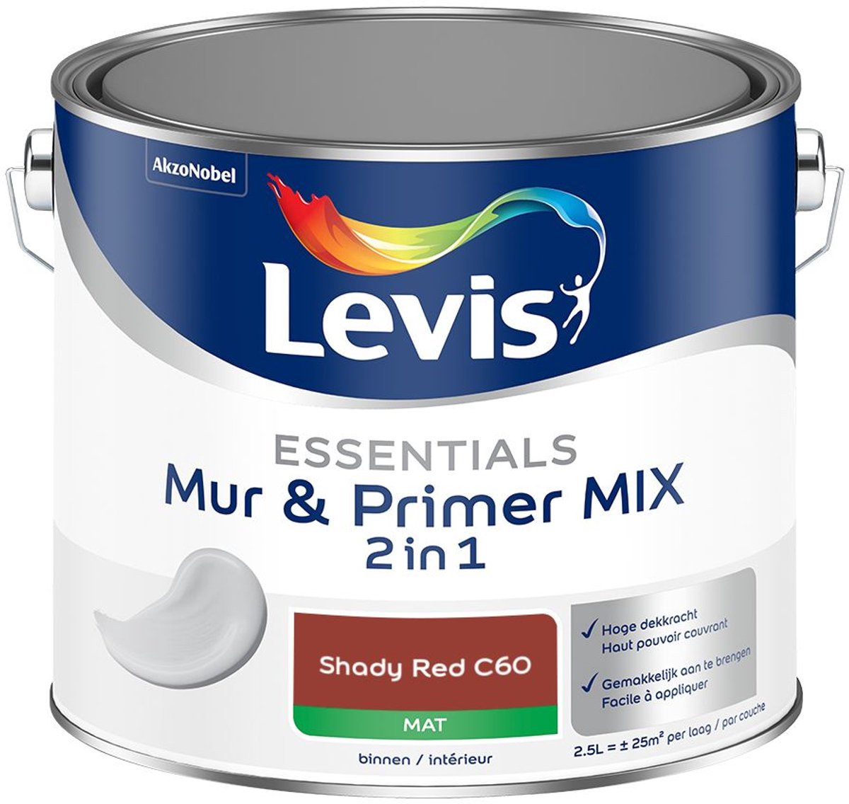 Levis - Essentials Mur & Primer Mix - Shady Red C60 - Mengverf - 2,5 L