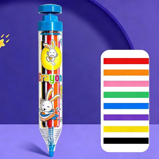 Kinder Krijtjes - Tekenkrijtjes Set - Creatief Tekenen - Intrekbaar Mechanisme - 15 cm - Blauw — afbeelding 4