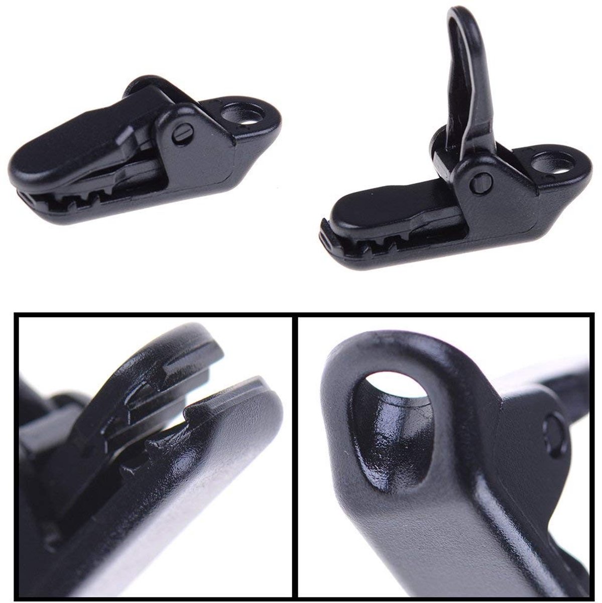 Dailygoods - Tent clips set - Winddichte luifelclips - 30 stuks - Kunststof krokodillenklem - Outdoor camping - Praktisch en duurzaam - Zwarte clips