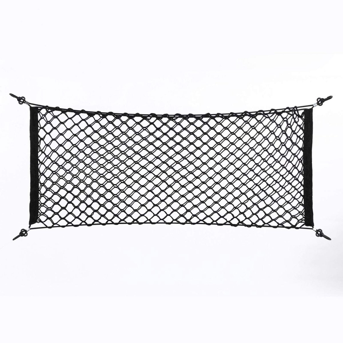 Dailygoods - Dailygoody - Auto opbergtas achter - Bagage Organizer - Universeel mesh net - Zwart - Kofferbaknet - Ideaal voor auto en vrachtwagen - 90x40cm
