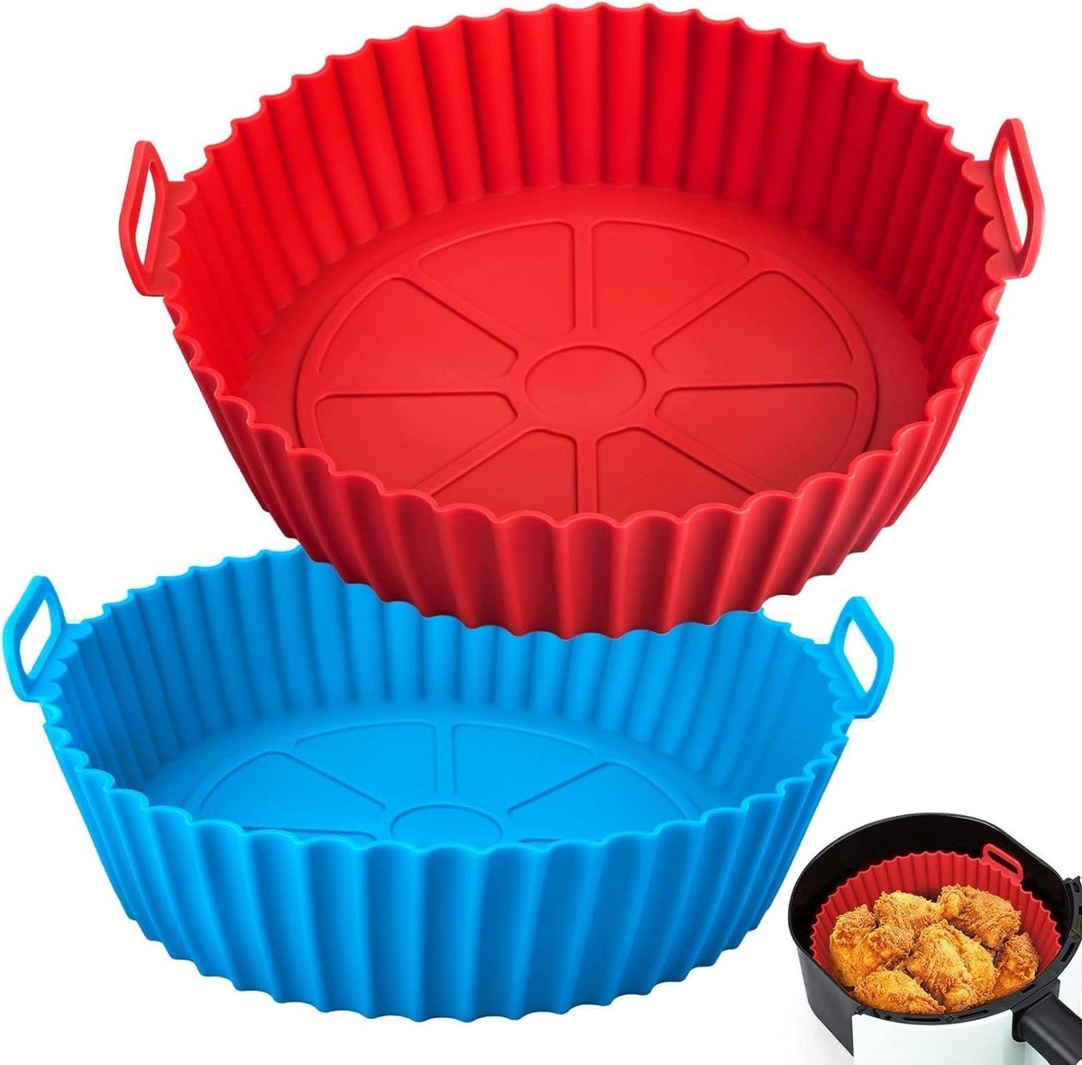 Airfryer Liners - Siliconen Bakplaat - Probleemloos Koken - Antiaanbaklaag Herbruikbaar - 20x20 cm - Veelkleurig