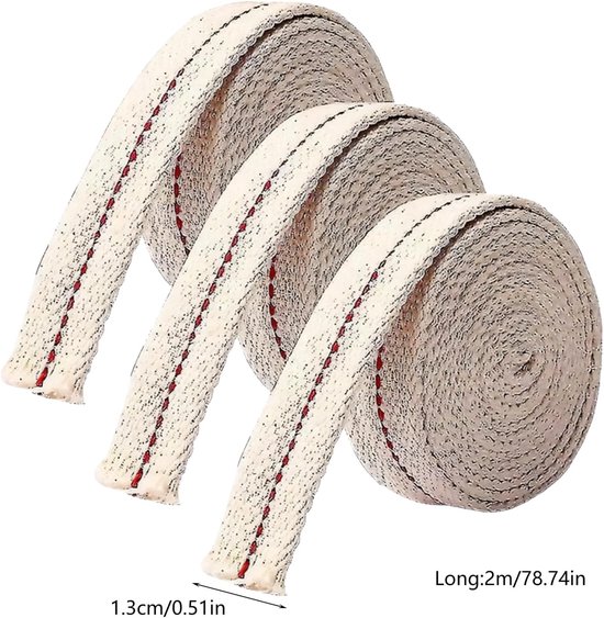 Olie Lamp Wicks - Katoenen lonten - Sfeerverlichting creëren - Gelijkmatig brandend - 3 Rollen - Niet gespecificeerd — afbeelding 5