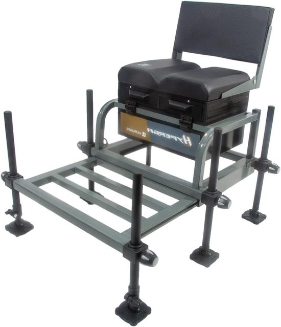Zitkist Viskist - Visplateau - Vissen Seatbox - Uitschuifbaar Voetplateau - 72x50x50cm - Veelkleurig