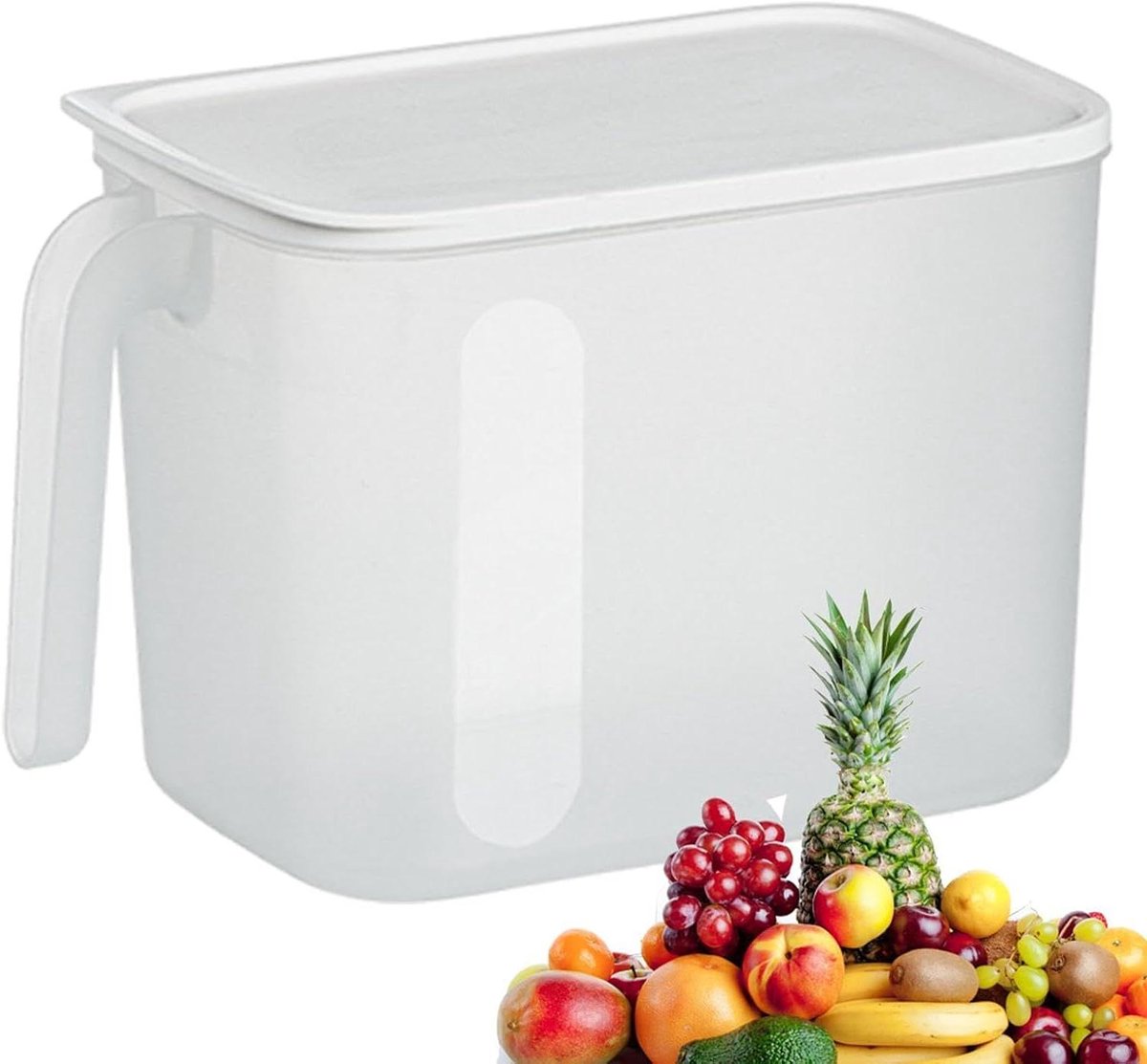 Koelkast Organizer - Bewaarbak met handvat - Voedsel Opslag - Stapelbaar ontwerp - 21 cm - Transparant