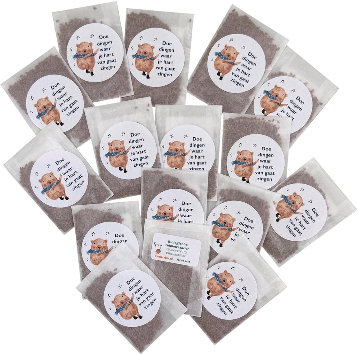 25 stuks,doe dingen waar je hart van gaat zingen,tuinkers,biologisch,eco,,,bedankje,mini kadootje,uitdeel,weggeef,weggeefzakje, zaden,