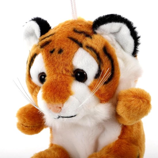 Mini Pluche Tijger Knipportemonnee Met Lanyard Zachte Knuffel Dier Ornament Voor Rugzak Party Speelgoed Sleutelhanger Voor Peuters van MINI — afbeelding 4