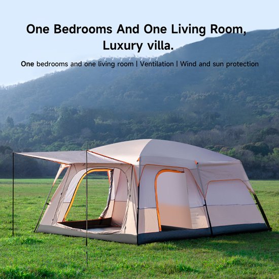 Jently kampeertent - tent - koepeltent - zon bestendig - zonnescherm - 2-4 pers - groen — afbeelding 4