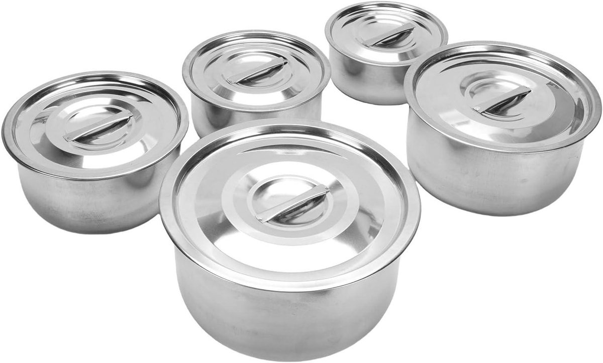 Soeppot Set - Kookpotten RVS - Veelzijdig Koken - Gelijkmatige Warmte - 5 Delig - Zilver