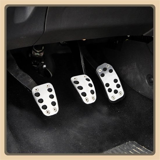 Pedaal Covers Set - Auto Interieur - Verbeterde Grip - Antislip Ontwerp - 3 Delig - Zilver Zwart — afbeelding 5