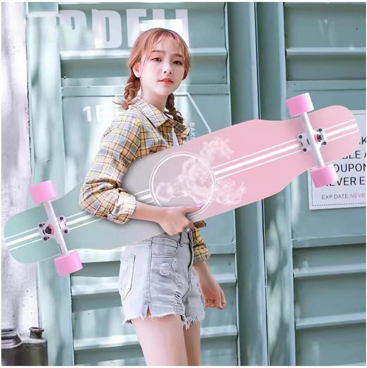 Longboard Skateboard Cruiser Board Straat Borstelen 8 Laags Esdoorn Deck 106 cm Stijl B